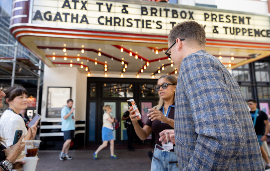 Outside the Paramount for the Tommy & Tuppence panel at the ATX Festival in Austin, TX. Image by Stephanie Tacy.